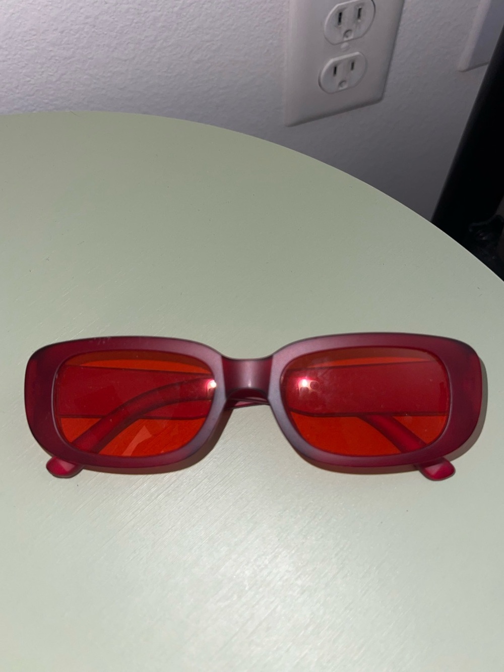 Rectangular Red Sunglasses